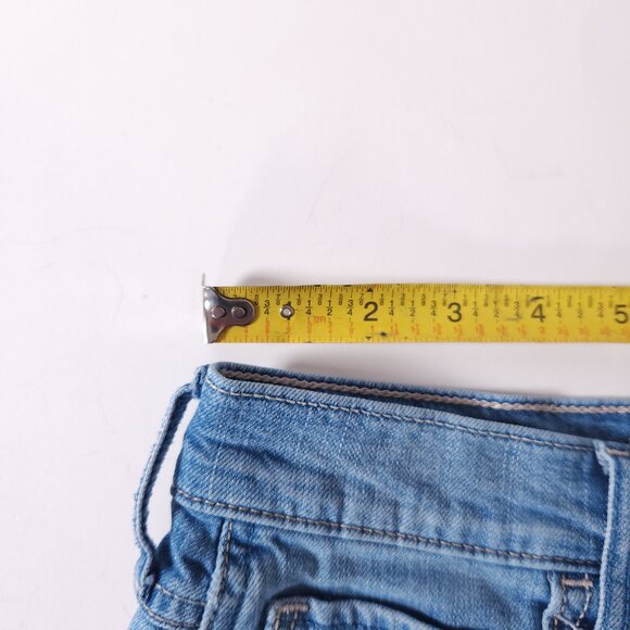 Hollister Womens Denim Jean Shorts Sz 3 W26 Blue Distressed Cutoff Y2K Casual - Picture 5 of 11